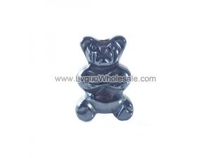 Hematite Teddy Bear 20x30mm Pendant